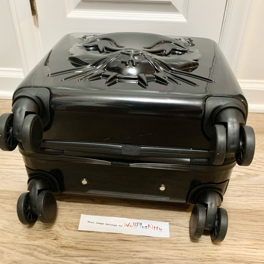 Dolls Kill Pretty Positive Cattitude Kitty Cat Rolling Suitcase - Black - NEW - Picture 7 of 14